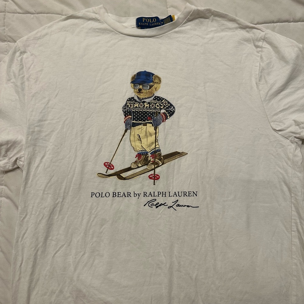 Polo by Ralph Lauren White Mens Shirt with Bear Print